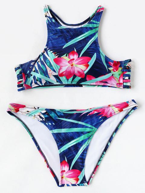 Set Biquini Con Estampado Tropical