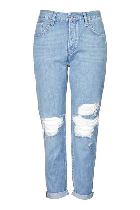 Moto Bleach Rip Hayden Boyfriend Jeans