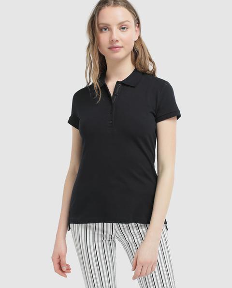 Easy Wear - Polo Básico De Mujer Negro