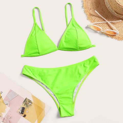 Set Bikini Top Triangolo In Neon