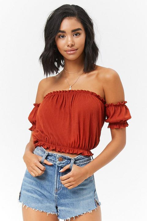 Ruffled Peasant Crop Top