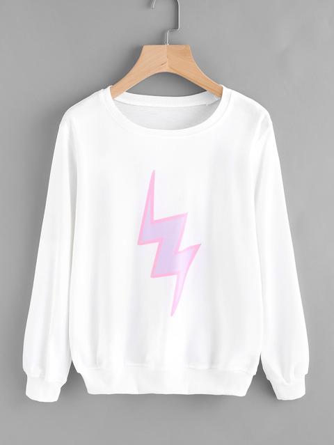 Lighting Print Sweatshirt