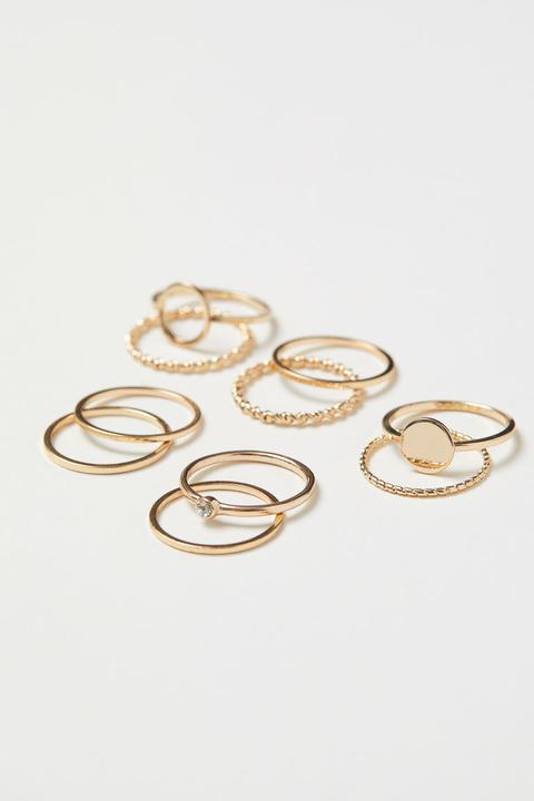10-pack Rings - Gold