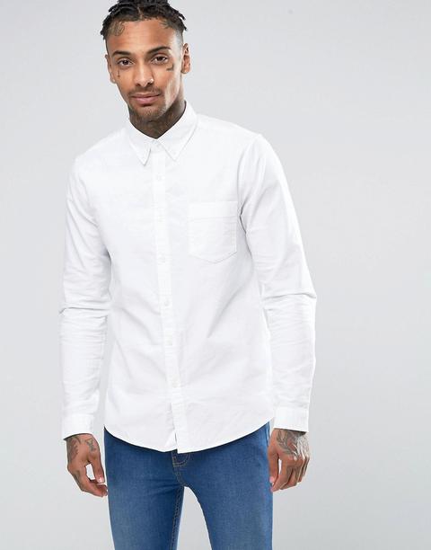 Asos - Camicia Oxford Casual Bianca Vestibilità Classica - Bianco