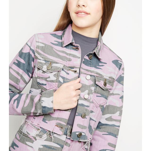 Camo denim jacket hot sale new look