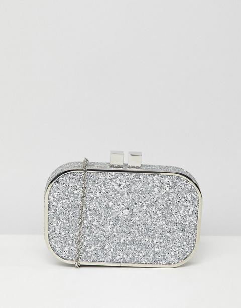 Clutch Plateado Con Purpurina Y Adornos De True Decadence-dorado