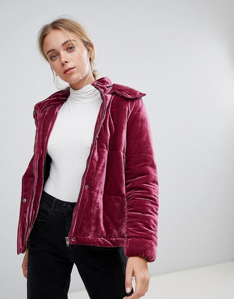 Glamorous - Piumino In Velluto - Rosso