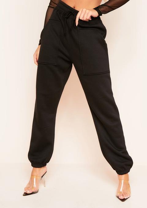 Romy Black Pocket Front Oversized Joggers