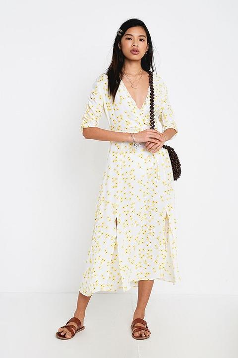Narrated Floral Print Wrap Maxi Dress