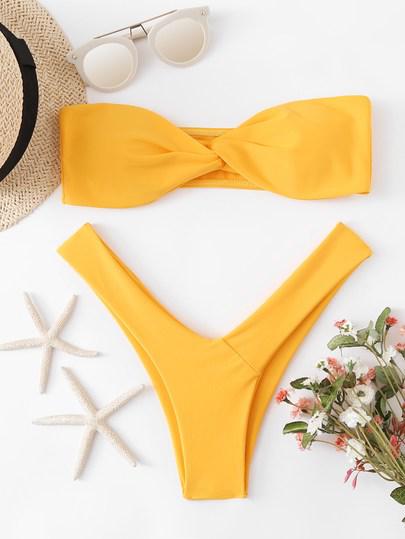 Set De Bikini Girante De Pierna Alta
