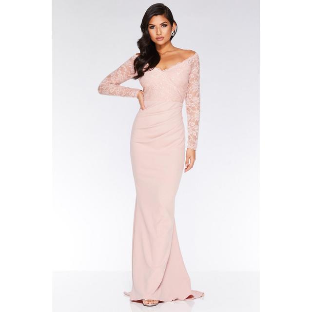 quiz lace bardot fishtail maxi dress