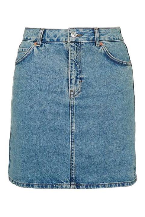 Petite High Waist Denim Skirt