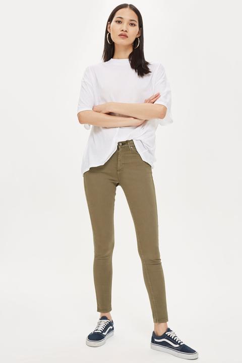 Womens Khaki Leigh Skinny Jeans - Khaki, Khaki