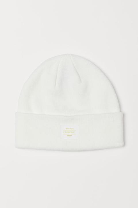 Fine-knit Hat - White