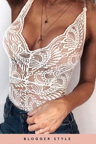 Daria White Lace Bodysuit