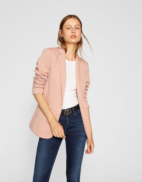 Blazer In Maglia Rosa Carne