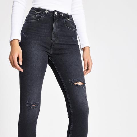 Hailey Schwarze Jeans Im Used Look From River Island On 21 Buttons