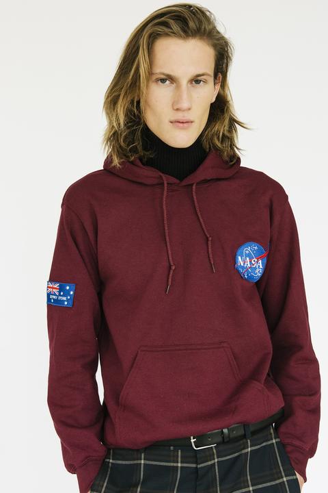 Nasa Oxblood Hooded Sweatshirt