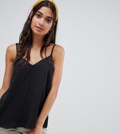 Asos Design Petite - Canotta Svasata Ecologica A Doppio Strato - Nero