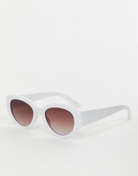 Gafas De Sol Ovaladas En Blanco De Asos Design