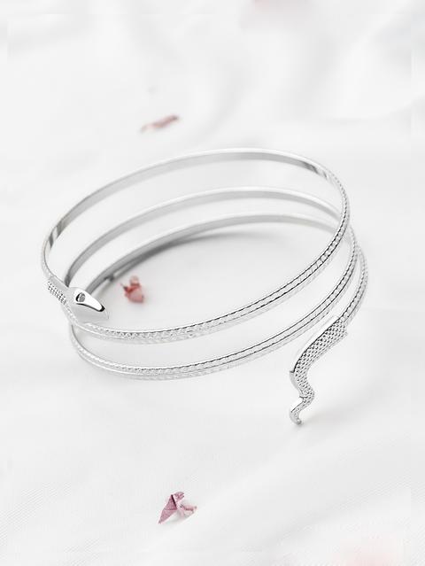 Bracciale In Argento Della Bobina Del Serpente