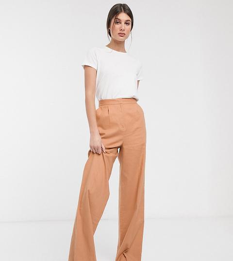 Pantalones De Lino De Asos Design Tall-neutro