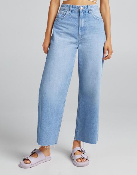 Jeans Wide Leg Cropped