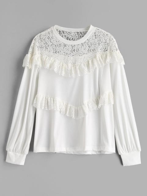 Top In Pizzo Trasparente Con Volant