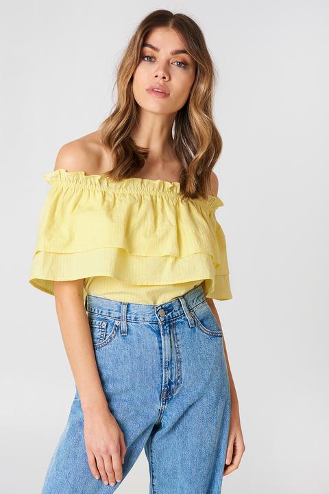 Off Shoulder Layared Top Yellow