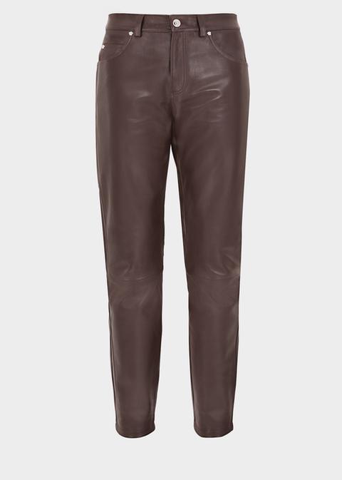 Pantaloni Dritti In Nappa