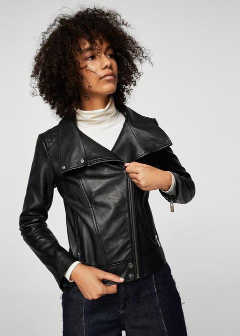 Lederjacke Mit Reverskragen