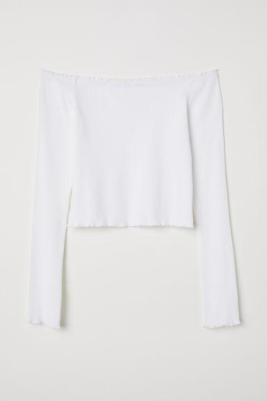 H & M - Top A Spalle Scoperte - Bianco