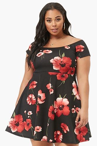 forever 21 plus size red dress