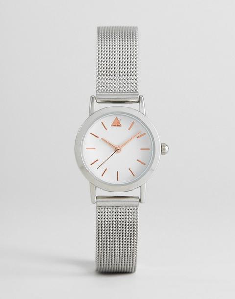 Reloj Pequeño De Malla Plateado De Asos Curve