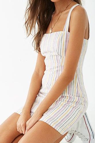 Forever 21 Striped Linen-blend Mini Dress , Ivory/pink from Forever 21 on  21 Buttons
