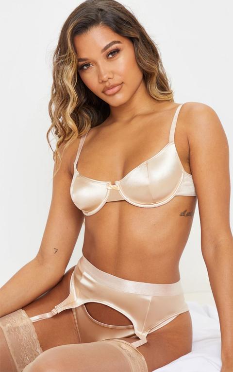 Champagne Satin Demi Cup Bra