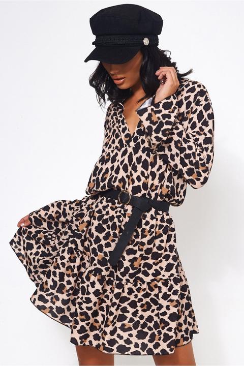 Leopard Print Smock Dress