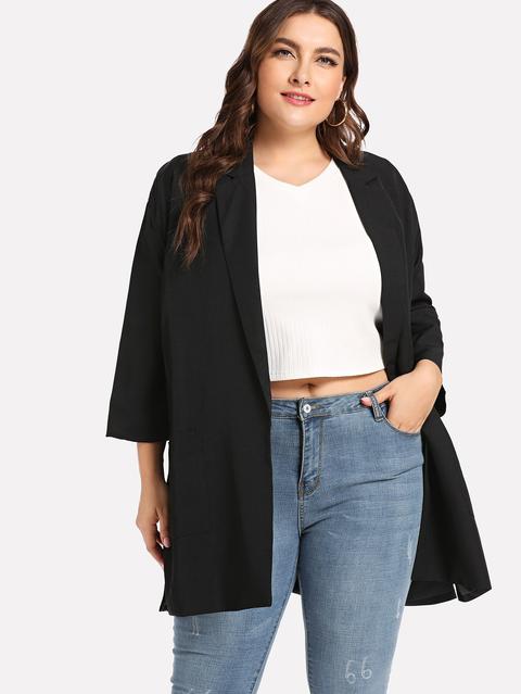 Blazer Abierto Con Bolsillos