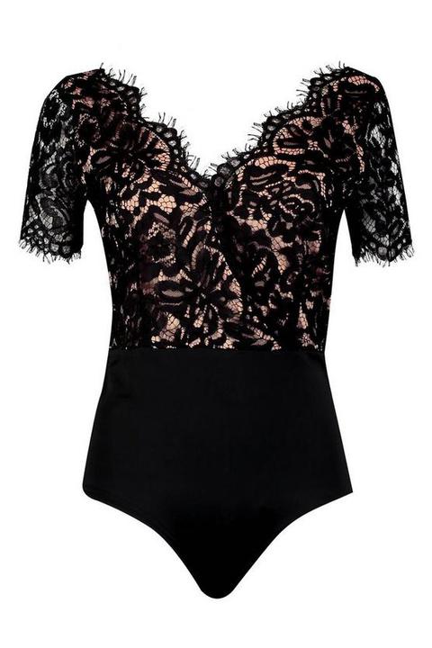 premium eyelash lace bodysuit