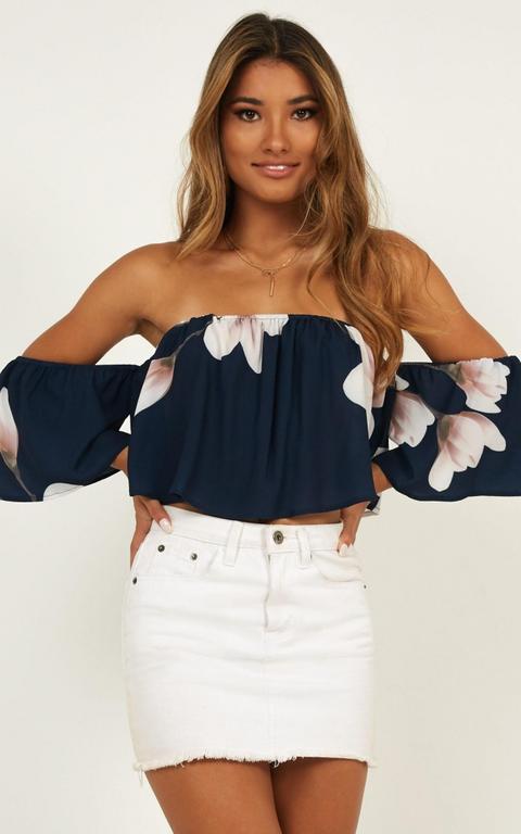 Baby Cakes Top In Navy Floral