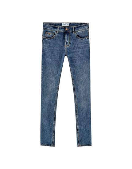 Jeans Super Skinny Fit Azul Oscuro Rotos