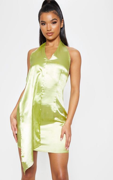 Chartreuse Halterneck Swing Dress