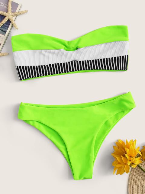 Set Bikini Bandana Neon A Costine Color Block