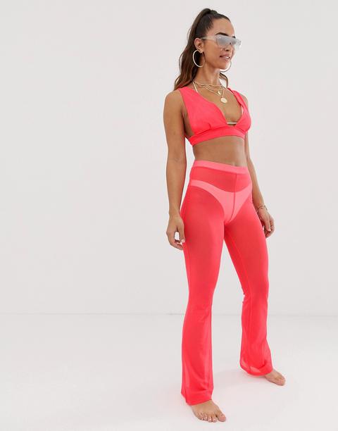 Neon best sale flare trousers