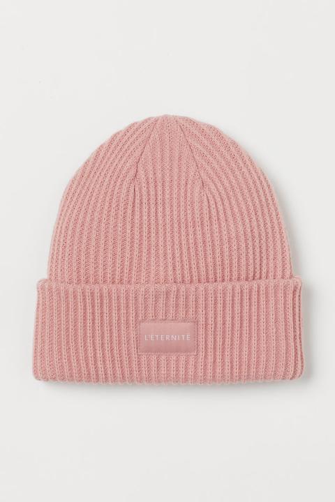 Gorro En Punto De Canalé - Rosa