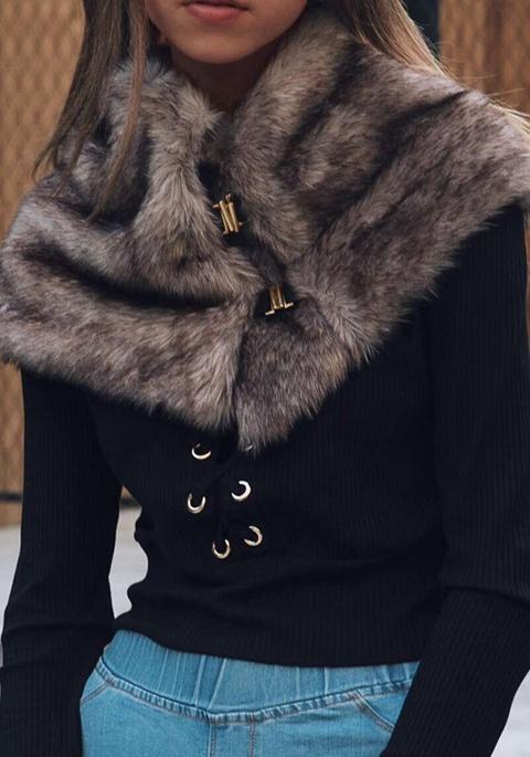 Veste Inverno Di Autunno Inverno Delle Donne Di Pelliccia Ecologica Marrone