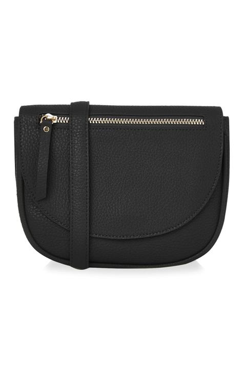 Bolso Redondeado Granulado Negro