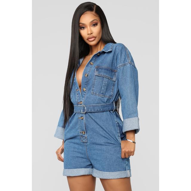 fashion nova denim romper