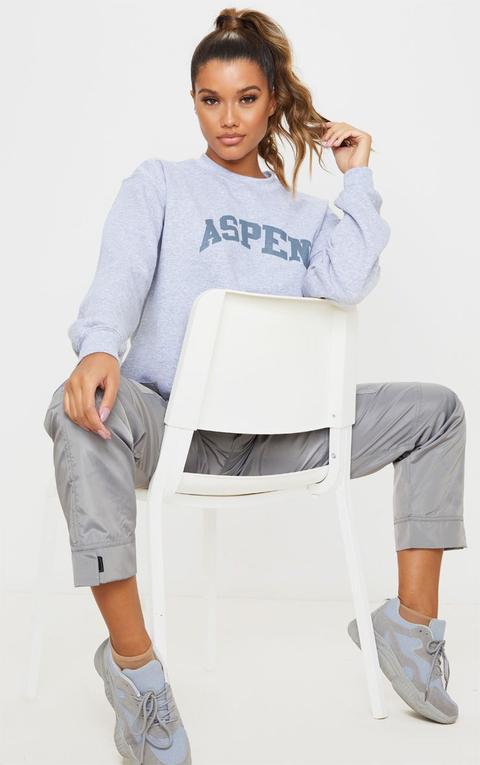 Grey Aspen Slogan Oversized Sweater