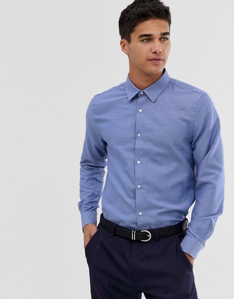 Burton Menswear - Camicia Slim Blu - Blu